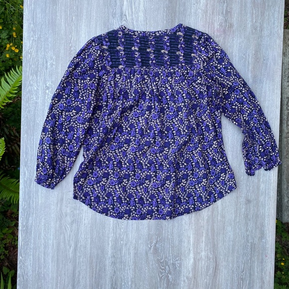 Ulla Johnson Purple Peasant Blouse Sz 6 Floral Cottagecore Boho Whimsygoth - Picture 8 of 15